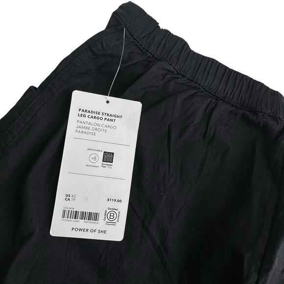 Athleta Paradise Cargo Pants XS Black Linen Blend Wide Leg Utility - Picture 4 of 9